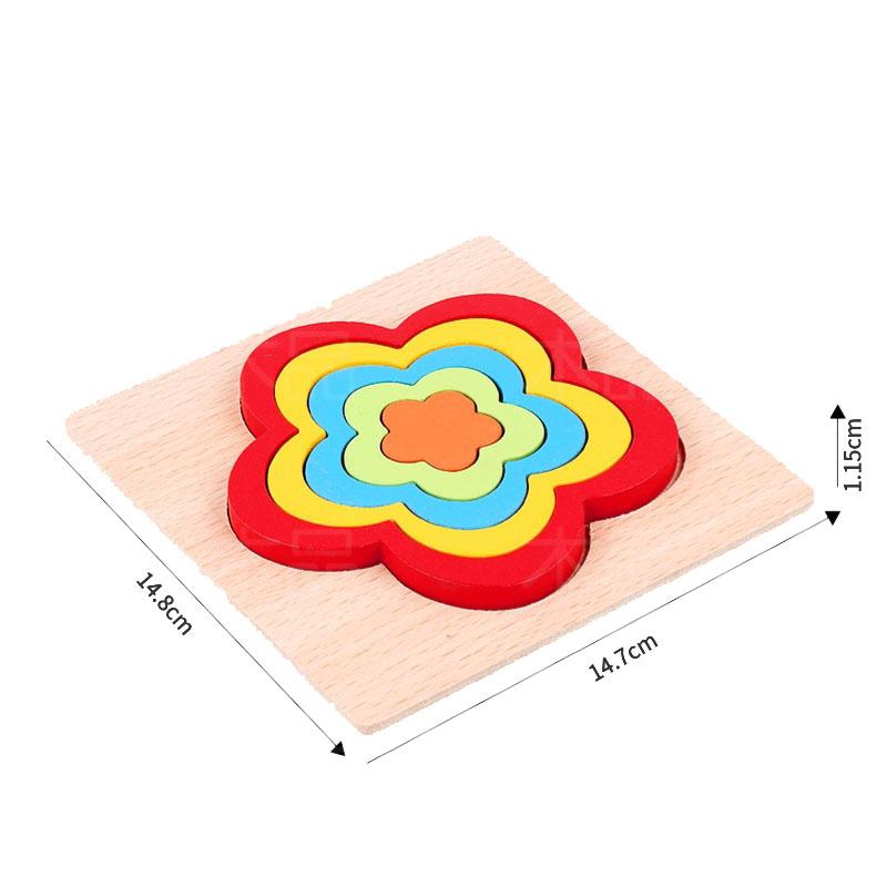 Wooden Geometric Shape Puzzle Kids Montessori Toys Shape Cognition Children Jigsaw Puzzle Board Learning Educational Toys Gifts