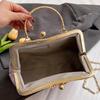 Vintage Women Wedding Clutch Flowers Lock Shell Clip Fringe Chain Shoulder Bags Purple Blue Crossbody Bags Handbags And Purses
