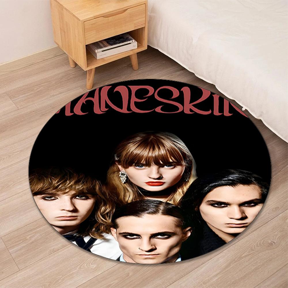 Maneskin Printed Round Rug Carpet Chair Rug Area Rug Entryway Doormats,for Office Chair Living Room Bedroom Kitchen Room.