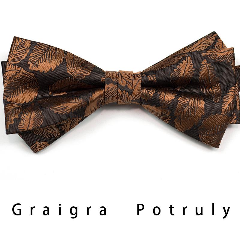 Men'S Formal Business Tie 8Cm Trend Ethnic Style Guochao Chinese Style Bow Tie Pocket Towel Set Retro Coffee