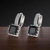 Boucles d'Oreilles Manchette Zircon Noir - Style Européen & Américain Bijoux les Plus Vendus