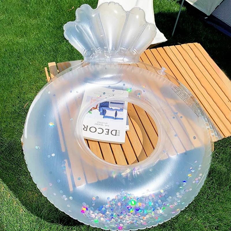 Summer Inflatable Swimming Circle PVC Inflatable Fish Tail Pants Pocket Fish Tail Slit Baby Sitting Mermaid Inflatable Toy