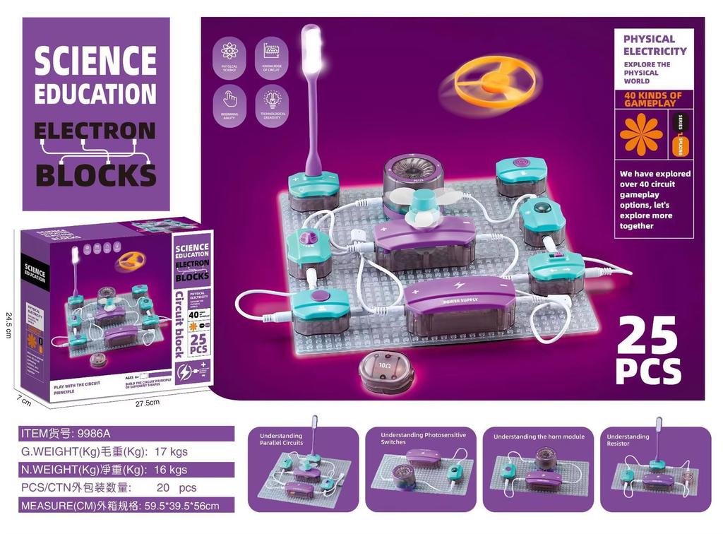DIY Electronic Circuit Building Blocks - Kids Science Experiment Toy, Boost Children's Thinking Skills