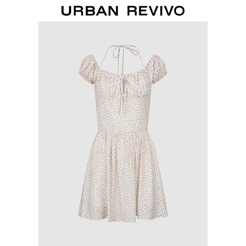 

UR2026 Women s Floral Halter Ruched Dress XL