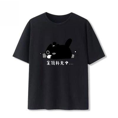 Nouveau T-shirt Mode Automne Hiver 2025 Coton Pur Imprimé Chat Mignon Confortable Doux pour la Peau Haute Qualité Polyvalent