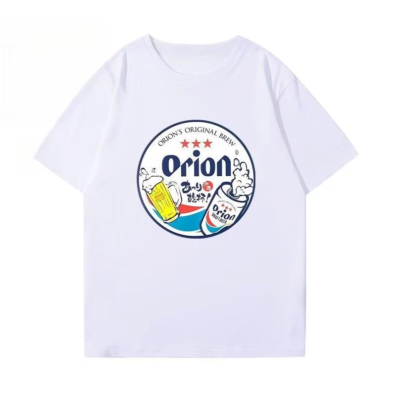 Orion Collab Men's Short Sleeve T-Shirt with Okinawa Beer Fashion Pure Cotton Comfortable
