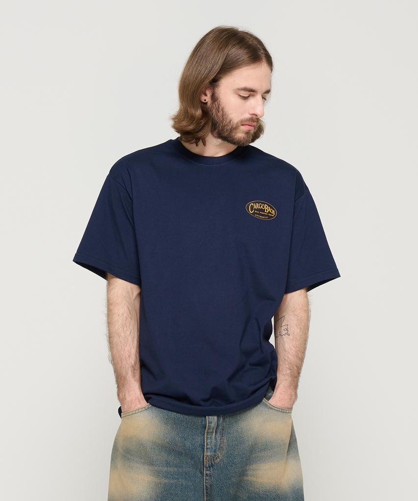 CARGOBROS Small Logo Oversized Short Sleeve T-Shirt (Navy)