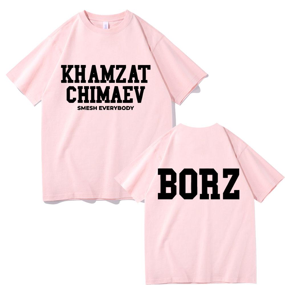 Khamzat Chimaev Logo Double Sided Print T-shirts Men Women Fashion Casual Oversized T Shirts Men's Hip Hop Vintage Streetwear