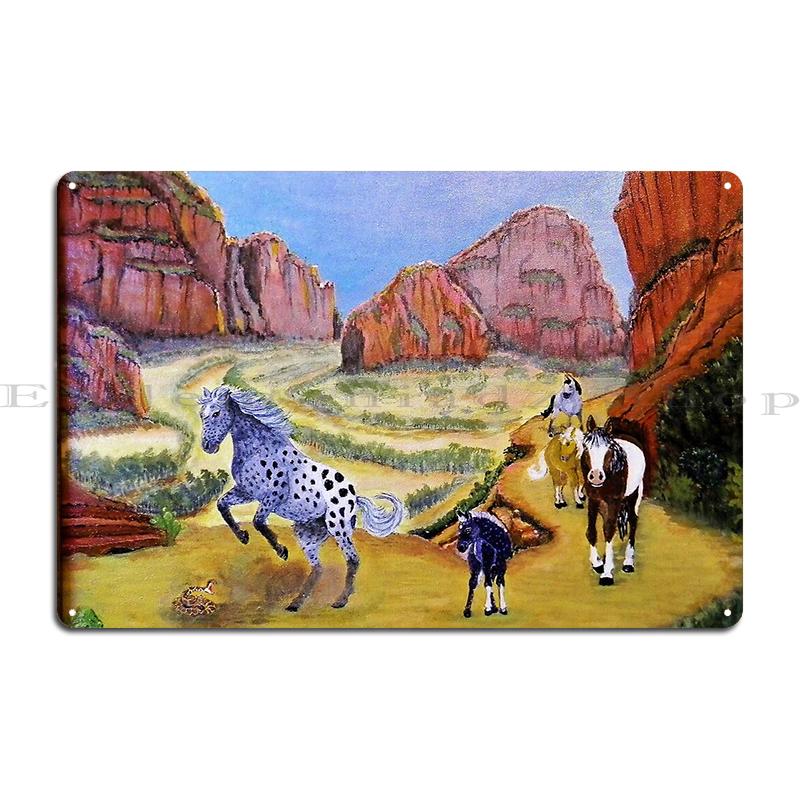Appaloosa Horse On Map Guardian of the Pass Western Horse On Shiplap A Metal Designing Pub Wall Plaque Cave Pub Tin Sign Posters