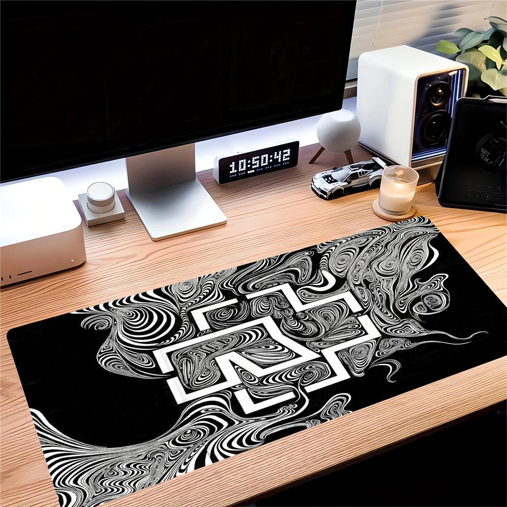 Abstract Swirl Large Gaming Mouse Pad Nonslip Rubber Base Waterproof Desk Mat For Office Pc Laptop