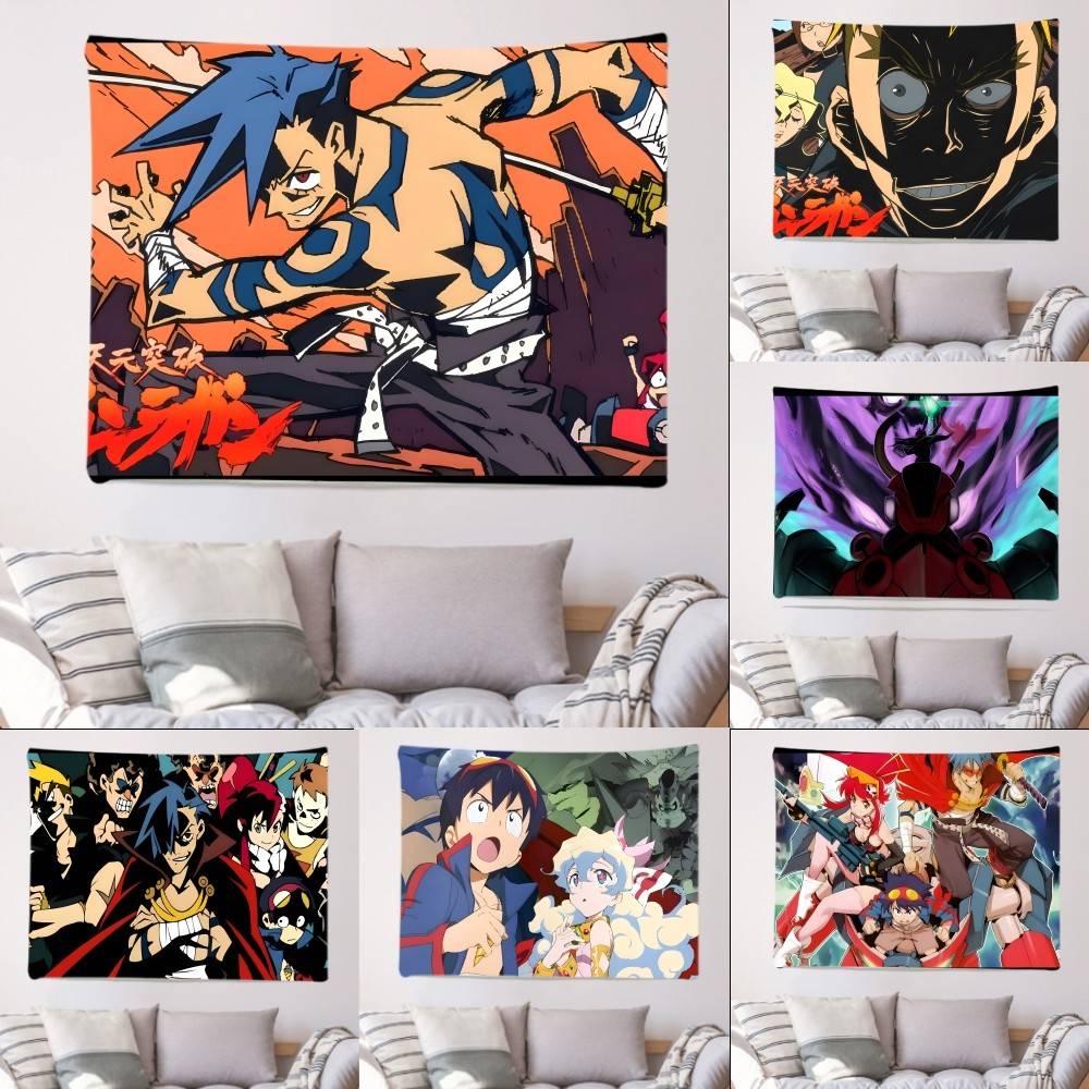 GGurren LLagann Flag Flags Personalized Items Flags For Bedrooms Home Tapestry
