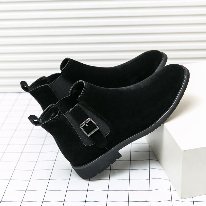 

Кожаные ботильоны для мужчин Натуральная кожа Большой размер Высокое качество Дизайнерские Формальные ботинки Повседневные ботинки Бизнес 46 чёрный