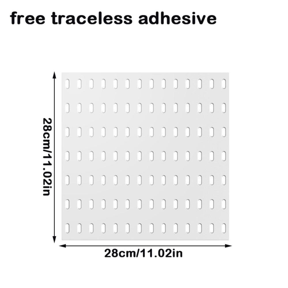 New Wall-Mounted Storage Board DIY Space-Saving Pegboard with Hooks Storage Display Rack for Kitchen Bedroom Bathroom Study Room