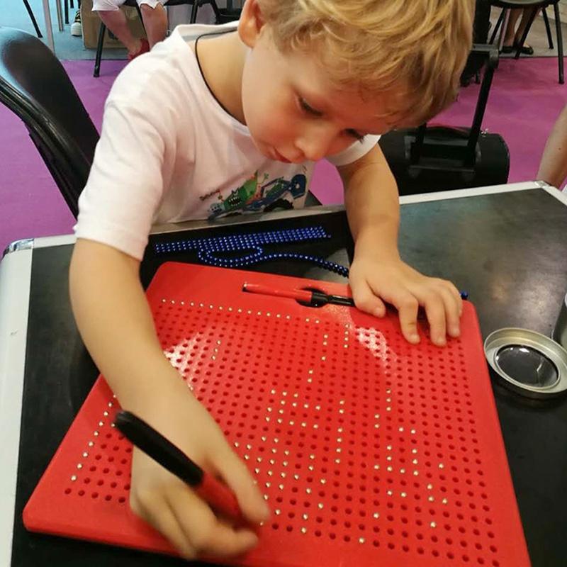 Drawing Toy Magnetic Tablet Magnet Pad Drawing Board Magnetic Steel Beads Ball Kid Learning Toy