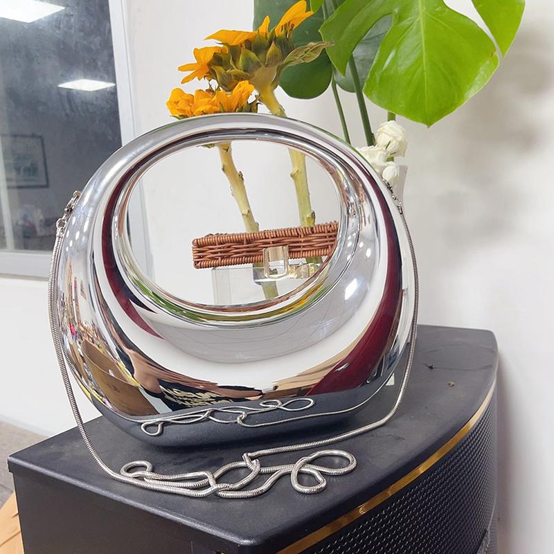 Акриловые женские сумки, роскошные сумки в форме полумесяца, индивидуальная сумка, чемодан, косметичка, сумка для ужина, украшение для дома серебряный