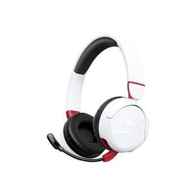 HyperX Cloud Mini Wireless Gaming Headset for Up To 25 Hours of Battery Audio Rotating Ear White Kids, Flip-to-Mute Mic, Life, Safeguard, Cups,