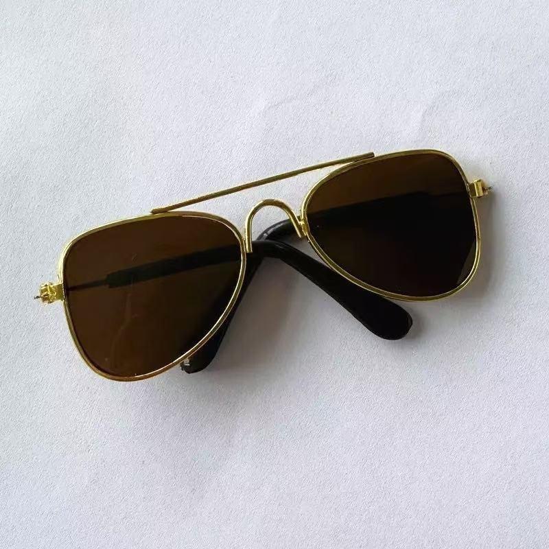 Round glasses cat sunglasses UV protection glasses trendy cool accessories metal glasses pet supplies sunglasses