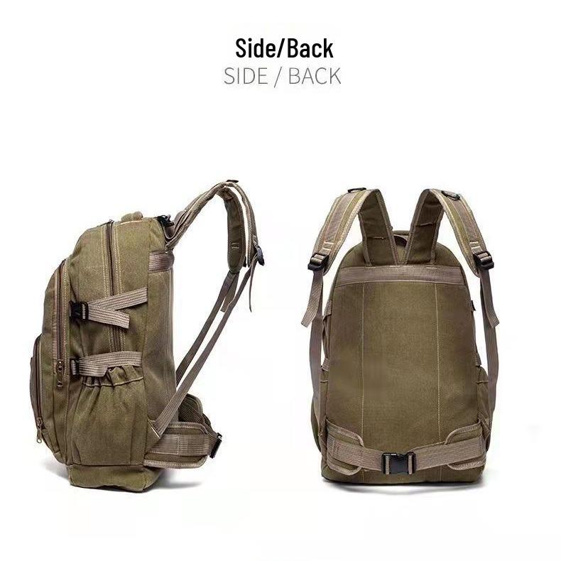 Rucsac retro durabil din pânză pentru bărbați și femei - timp liber în aer liber și utilizare la școală