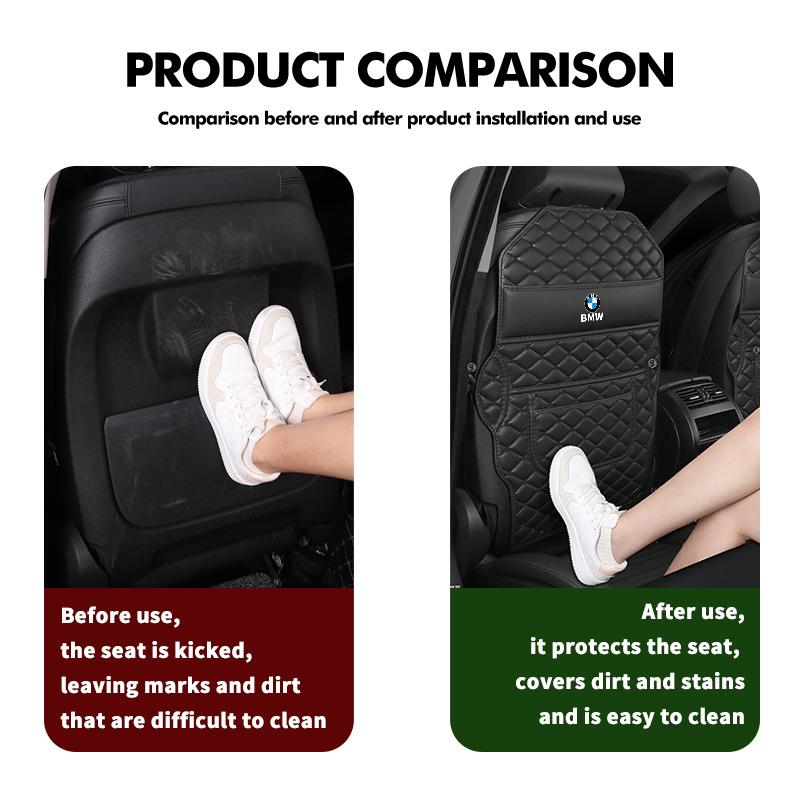Car Seat Back Leather Anti Kick Mat Storage Bag Protector Pad For BMW M 1 3 4 5 6 7 Series M3 M6 F01 F02E34 E36 E70 F10 X6 X1