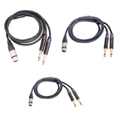 3-Pin XLR-Buchse auf Dual 6,35mm 1/4'' TS Mono Mikrofon Patchkabel für Lautsprecher