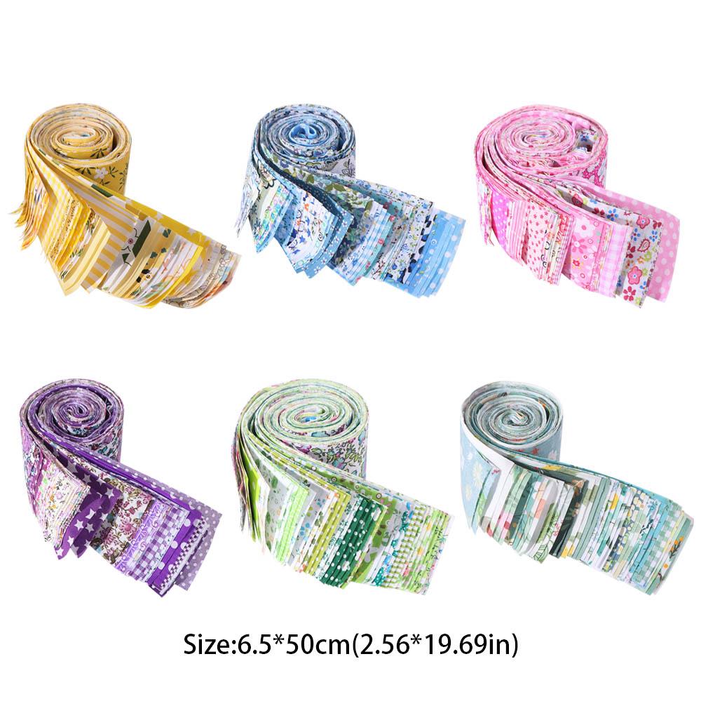 40PCS Colorful Printed Patchwork Fabric Jelly Roll Sewing Material Fabric  Sewing