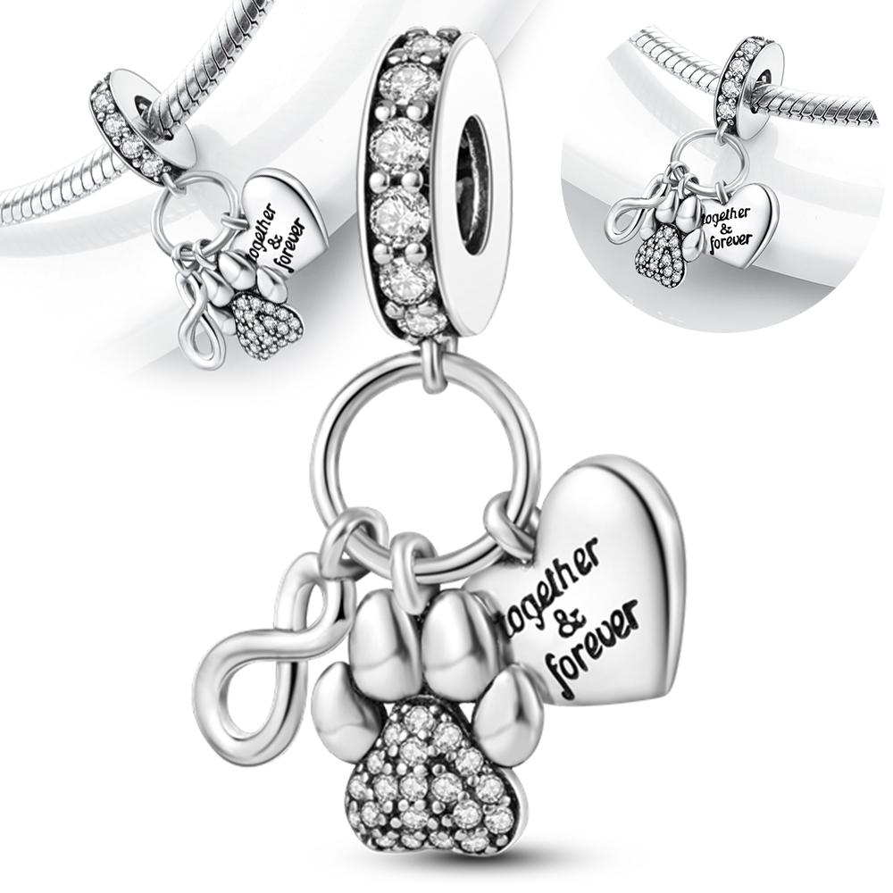 

Charms Copper Eternal Symbol Cute Claw Heart Pendants Fit Charms Plata Original Bracelet Beads Women Jewellery Making