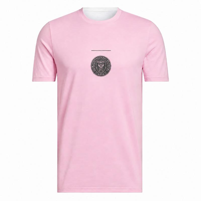 Inter Miami CF 26-27 Home Soccer Jersey Pink Striped Men Short Sleeve Crew Neck Football Shirt Match Training