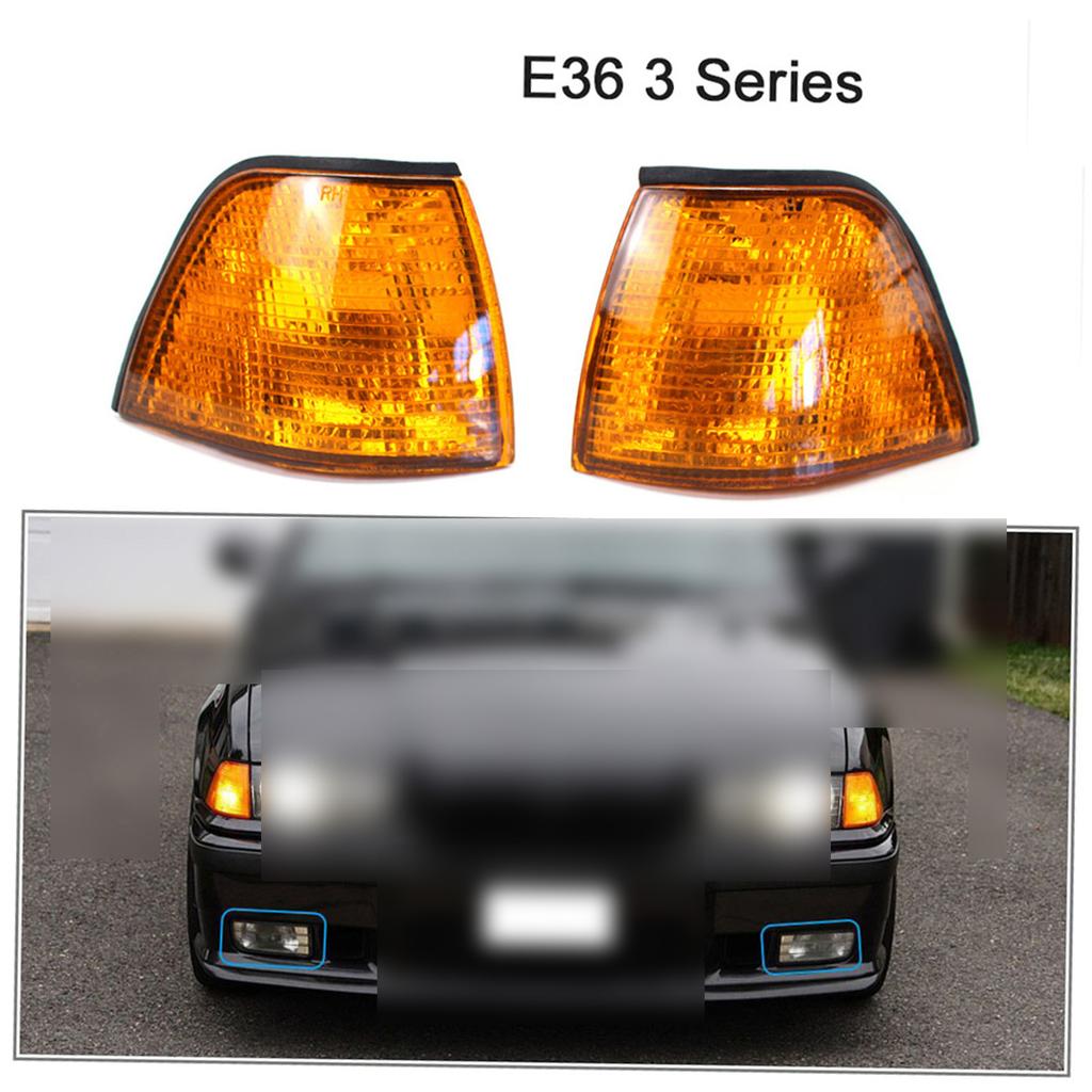 Corner Light Lens Replacement Yellow Amber Indicator Lamp Replacement For Side Corner Signal Light Fit For BMW E36 3