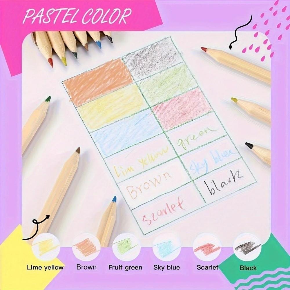 5 Boxes/30pcs Kraft Paper Box Children's Short Pen Mini Drawing Pencil Student Stationery