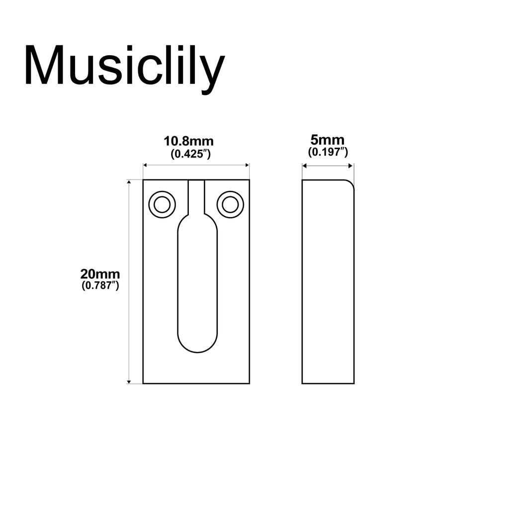 Musiclily Pro Pitch Stainless Steel Modern Tremolo Bridge Saddles for Stratocaster Original Color of 10.8mm Guitars, (Set 6)