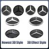 Car Sticker Chrome Silver And Glossy Black Front Grille Mirror Emblem 3D Style Star Badge Fit For Mercedes Benz W245 W204 X204 2