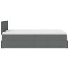 Ottoman Bed with Mattress & LEDs Dark Grey 120x190 cm Fabric