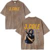 Vintage Washed Jcole The Fall Off Print T Shirts Unisex Unisex Clothing Hip Hop Fashion Short Sleeve Oversized Tshirts Streetwear