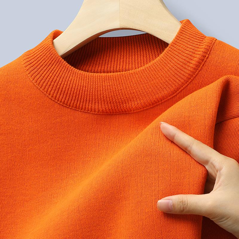 Winter Men O-Neck Solid Color Pullover Men Warm Slim Sweaters Male Clothing Underwear Men Knitting Blouse Base Tops