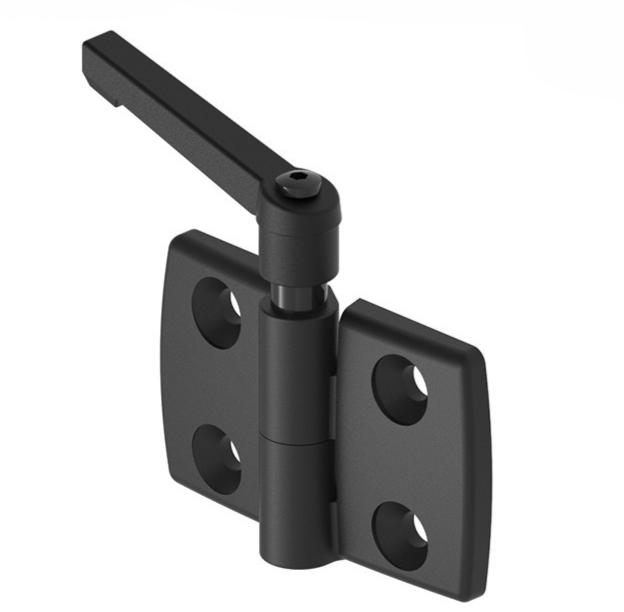Black Lever Lock Position Hinges with Handle Adjustable Tightening PA for industrial switchgear Distribution Cabinet