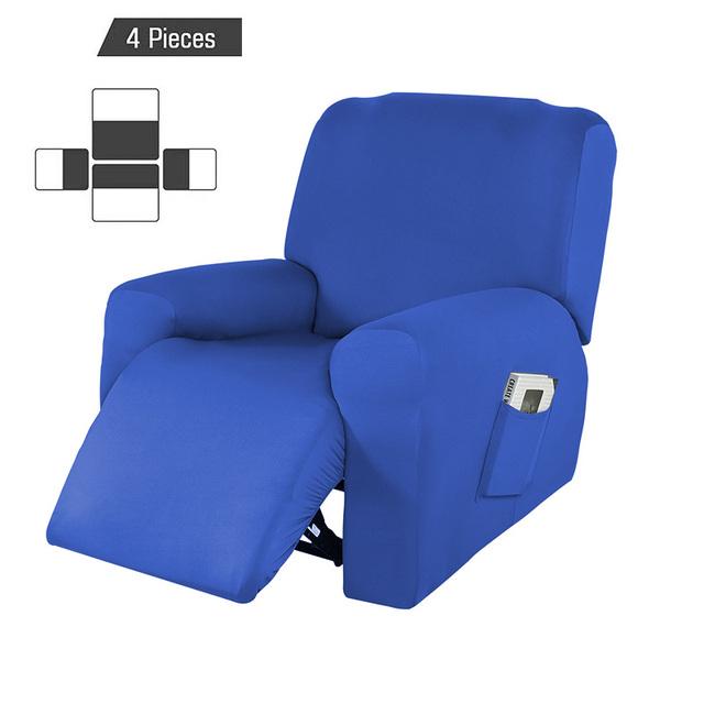 

4 шт., эластичный чехол для кресла на 1 сиденье, чехол для кресла из спандекса, чехол для кресла для гостиной, чехол для дивана, эластичный чехол озеро синий