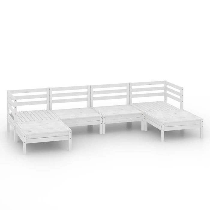 VidaXL Solid Pine Wood Garden Lounge Set 6 Pcs Patio Furniture Outdoor Furniture Garden Furniture Terrace Furniture 3083335
