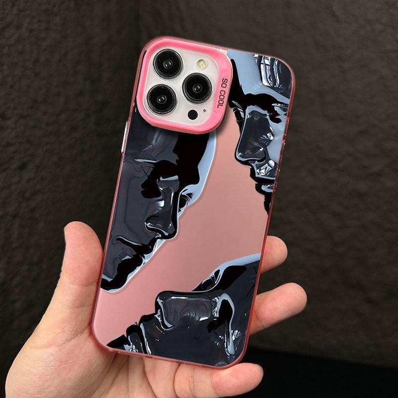 Art Statue Metal Button iPhone 15 Mobile Phone Case iPhone16promax/13/12 Matte 14 Creative 78