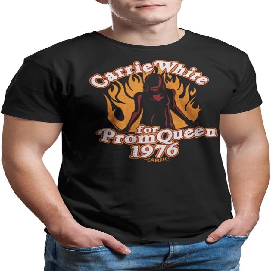 Carrie Horror Film Carrie White for Prom Queen 1976 Adult Short Sleeve T-Shirt Graphic Tee S