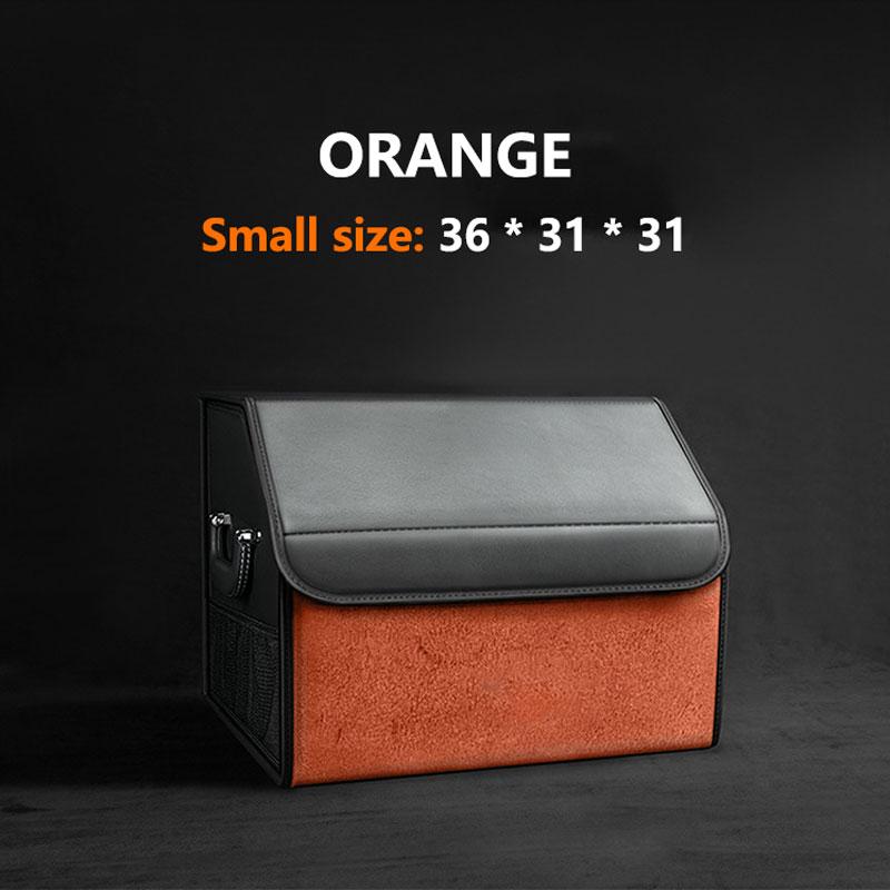 Car Suede Trunk Organizer Large Capacity Leather Foldable Storage Box Portable Multifunctional Tool Organizer Car Accessories