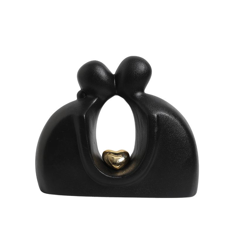 Европейский любовник Орнамент скульптура Счастливая пара свадебный Орнамент Украшение Поделки Фигурки Миниатюры Аксессуары для домашнего декора чёрный