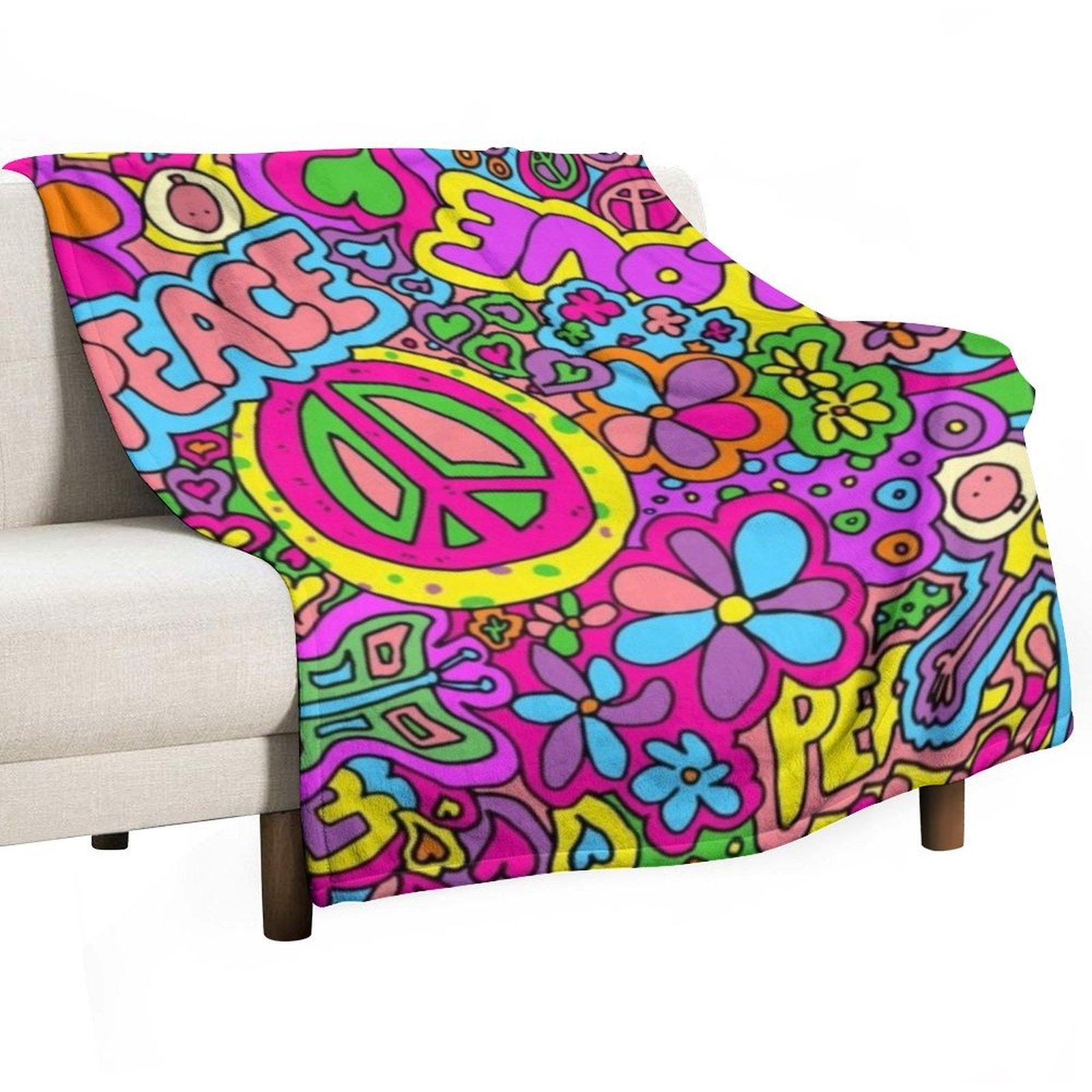 More Love and Peace Throw Blanket Furrys Luxury Thicken For Sofa Thin Softest Blankets 30x40in