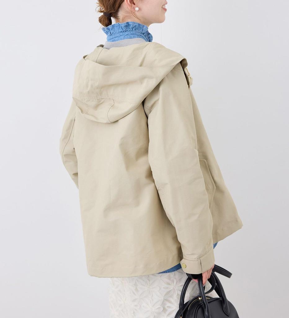 ROPE PICNIC Basic Mountain Parka with Pollen Guard and GDL15140 Women's Water-Repellent Finish, Beige,