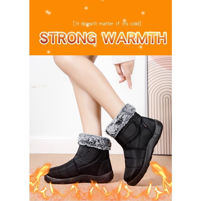 Warm Women's Snow Boots with Velcro Closure Waterproof Oversized Women's Boots Casual Women's Footwear