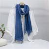 Retro Fluffy Edges Cotton Scarf Personality Wrinkle Design Slender Spring Summer Long Scarves