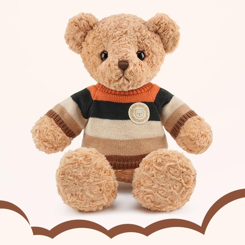 

Hugs Baby Bill Striped Teddy Bear Sleep Aid Plush Doll – Cute Plush Toy Gift 33cm