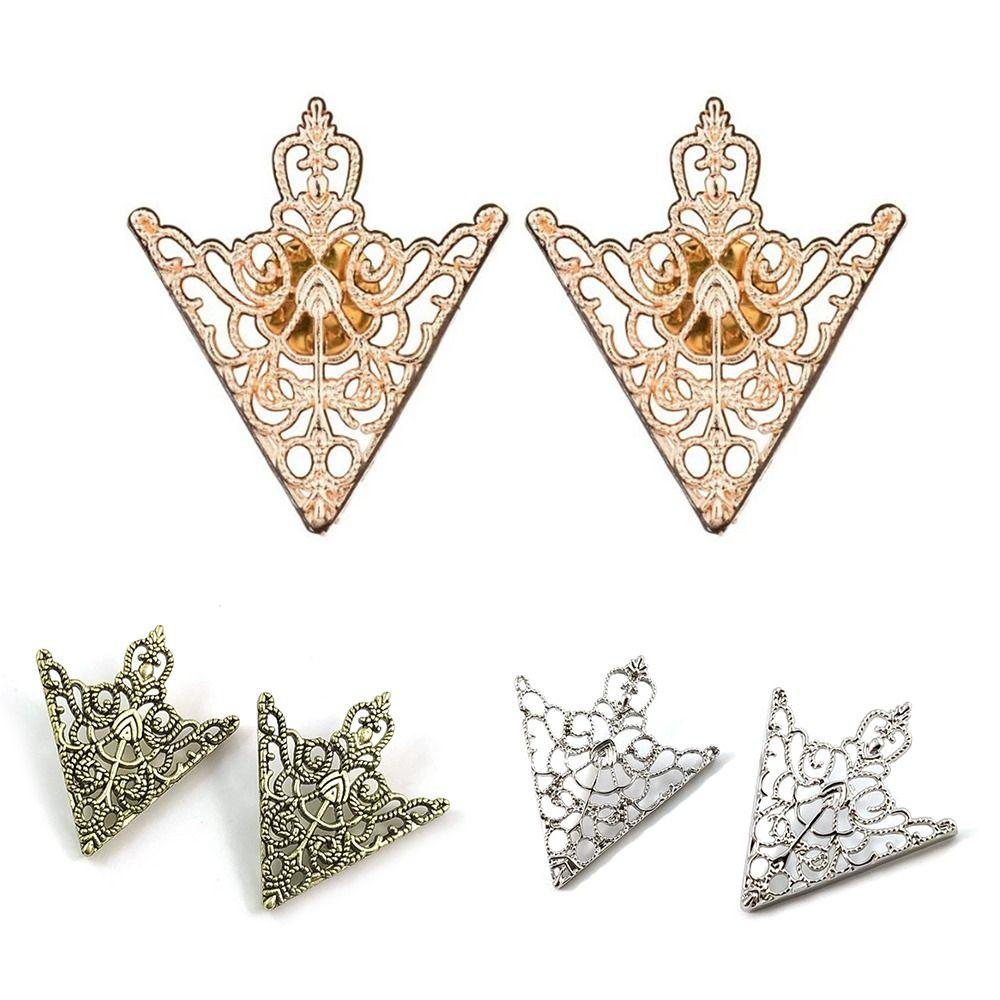 Hollowed Out Collar Brooch Vintage Hollow Out Metal Brooch  For Men Women Lady Blouse Shirt
