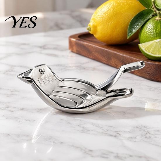 Compact Lime Press for Kitchen Stainless Steel Bird Shape Lemon Juicer, Portable Manual Fruit with Pour Spout Easy to Clean Citrus Tool Orange
