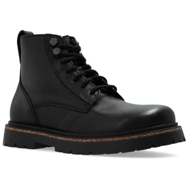 Birkenstock Leather Comfortable Short Combat Boots 3.5cm Women's Black 1028510