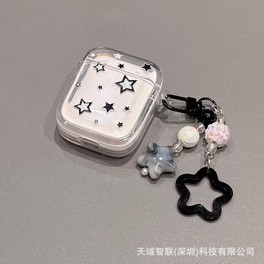 Ins Transparent Stars Are Suitable for Apple AirPods 1st Generation Bluetooth Headset Protective Case Pro1/1st Generation Headset Guarantee.
